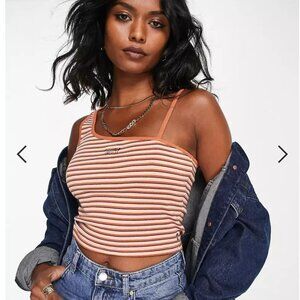 Levi's Asymmetrical Striped Cropped Tank Top